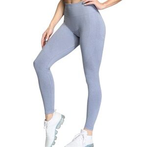 Aoxjox Seamless High-Waisted Blue Leggings Size Medium